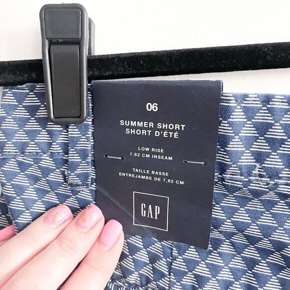 GAP Womens Summer Shorts Low Rise Geometric Blue Size 6 NWT - Picture 5 of 9